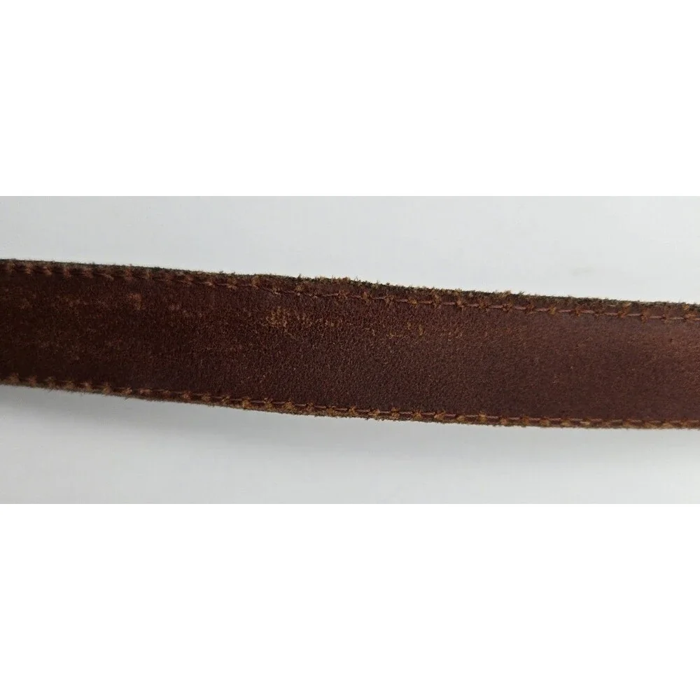 Fossil‎ Patchwork Leather Belt Women Multicolor Brass Buckle Size Large 30-34 in